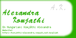 alexandra komjathi business card